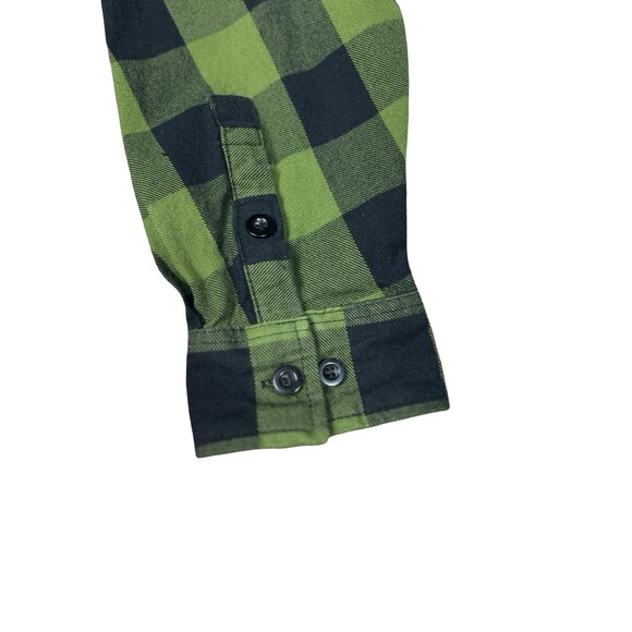 Milwaukee Leather Flannel Shirt Mens M Green Plaid Performance Apparel Button Up - Picture 4 of 10